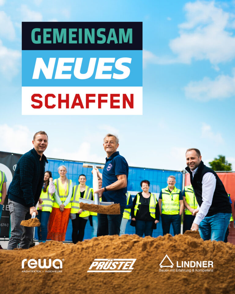 Gemeisamer Spatenstich von Prüstel, Lindner und Reza