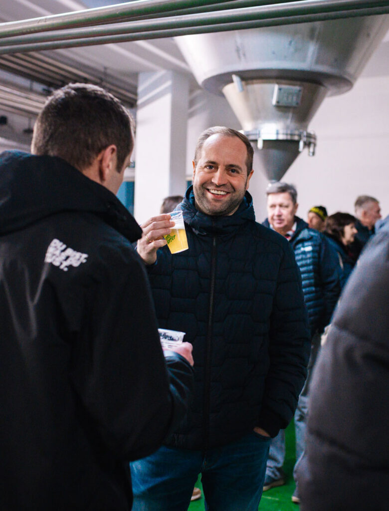 Tony Lindner bei der Brauereiführung
